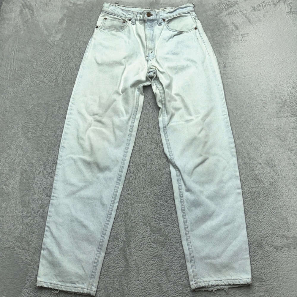 Vintage Levi's 550 Jeans Mens 31 Light Blue Straight Leg Frayed Hem Faded Denim